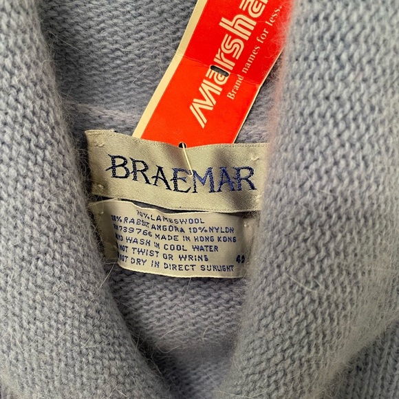 NWT Vintage Braemar Lambswool Blend Sweater Cloud Blue Medium 40 - Picture 4 of 6